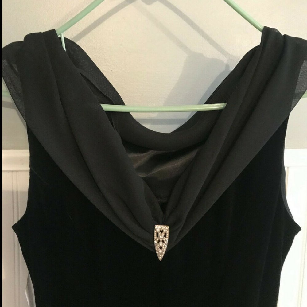 VINTAGE 90's Robbie bee black velvet dress 10P~NWT